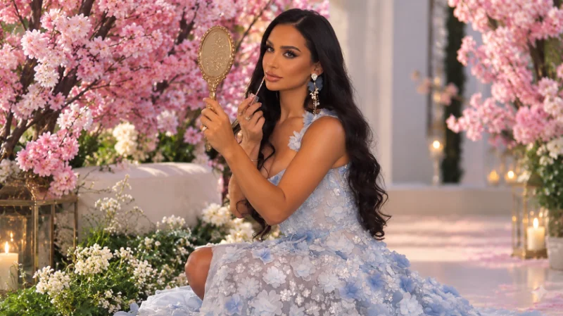 Carli Bybel in her long running beauty content studio