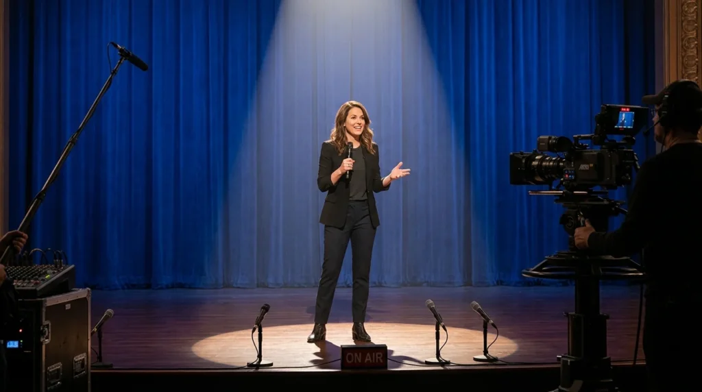 Mae Planert taping her debut comedy special in New York City