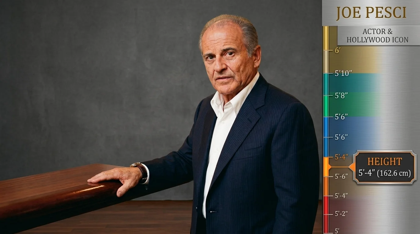 Joe Pesci standing at a bar in a dark suit