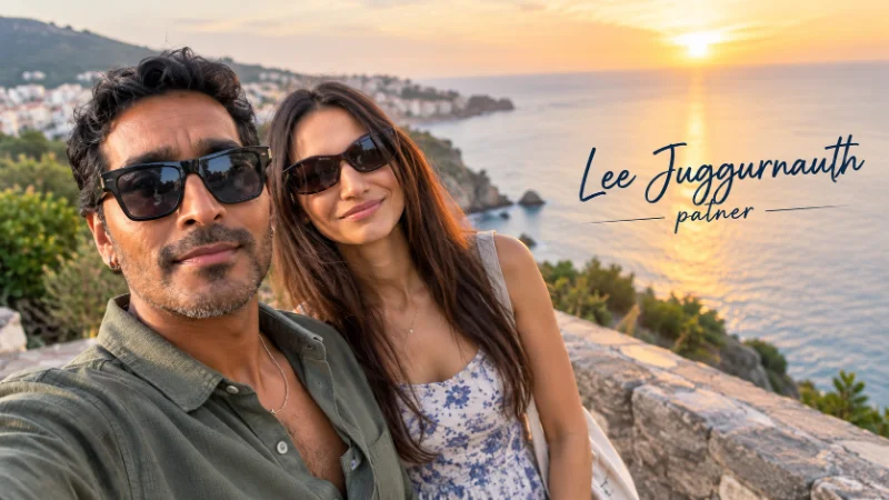 Lee Juggurnauth on location as a property presenter