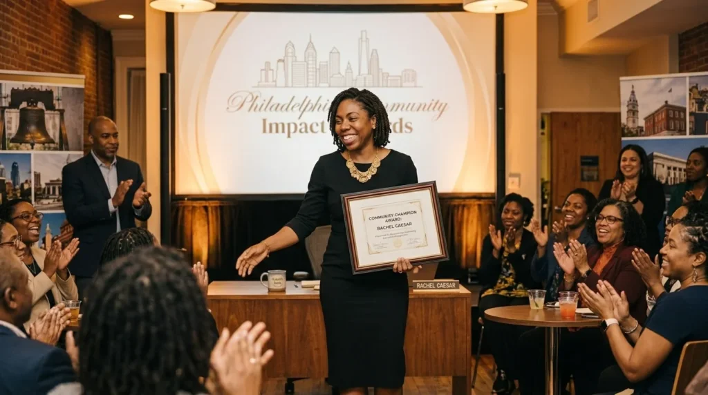Rachel Caesar honored at a Philadelphia community event