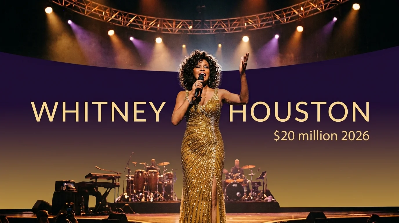Whitney Houston performing on stage during a concert